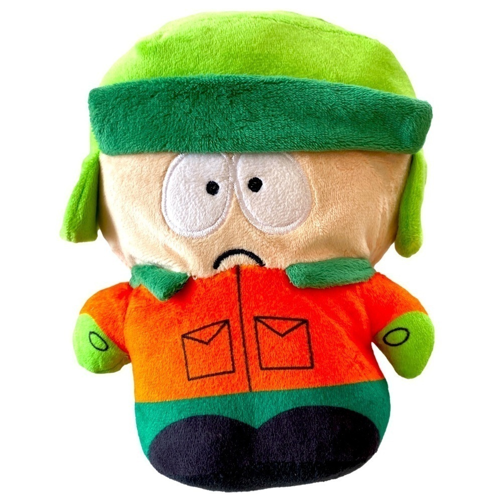 South Park Kyle Stuffed Toy. Colourful Orange Vest Green Trapper Hat. Great Gift